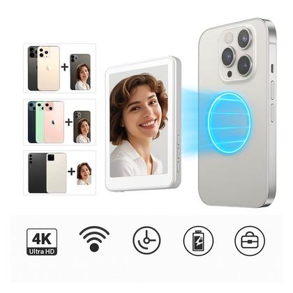 Imagem de Tela Monitor de Selfie Branco para Celular Tripé e Controle