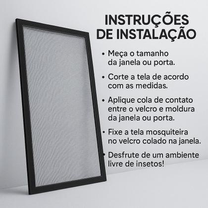 Imagem de Tela Mosquiteira Adesiva Fibra de Vidro para Janela Instalação Rápida e Proteção Contra Insetos