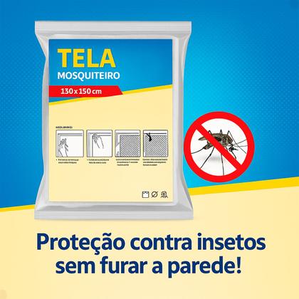 Imagem de Tela Mosquiteira Ajustável Art House 130x150 tiras autocolantes
