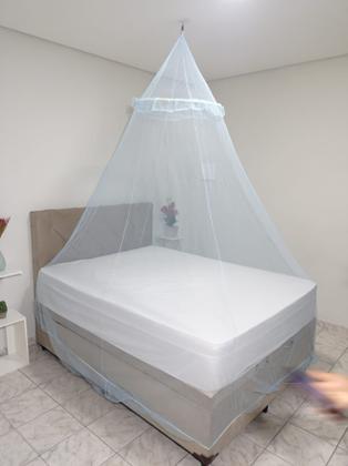 Imagem de Tela Mosquiteiro De Teto Protetor Casal Solteiro Berço Azul
