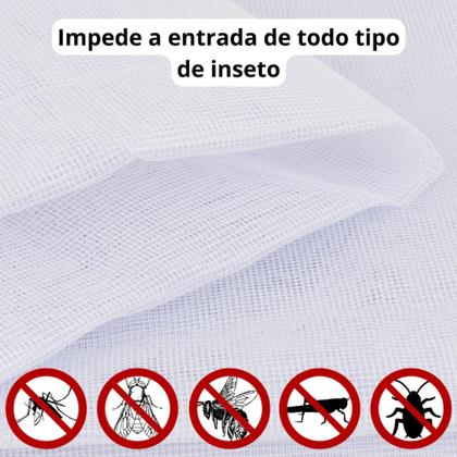 Imagem de Tela Mosquiteiro Para Janela Anti Inseto Com Fecho Colante Aderente 105 X 105 Vida Pratika