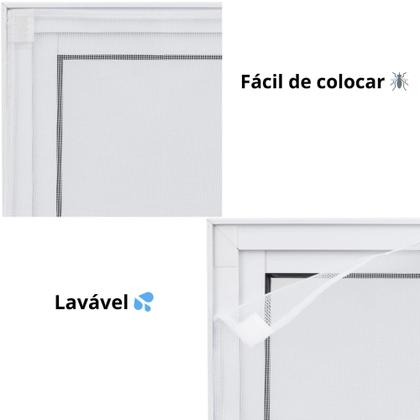 Imagem de Tela Mosquiteiro Para Janela Anti Inseto Com Fecho Colante Aderente 105 X 105 Vida Pratika