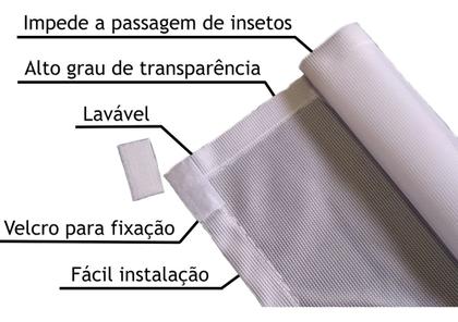 Imagem de Tela Mosquiteiro Poliester tiras autocolantes 80x70cm