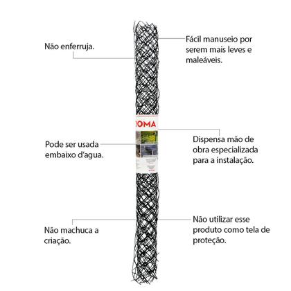 Imagem de Tela Multiuso 40 Mm 1M X 1M Galinheiro Viveiro Pinteiro