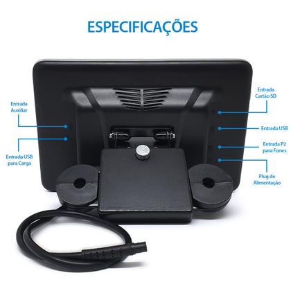 Imagem de Tela P/ Encosto Citroen C3 2013 2014 2015 2016 2017 8 Polegadas Independente USB Espelhamento Monitor Unidade Unitário