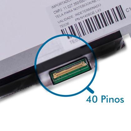 Imagem de Tela Para Notebook LED Slim 14 Polegadas 40 Pinos Up/Dw Full HD N140Bge-L41