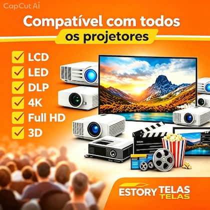 Imagem de Tela Para Projetor 180 Polegdas ESTORY PRO Full HD 4K 3,00 X 1,40 M