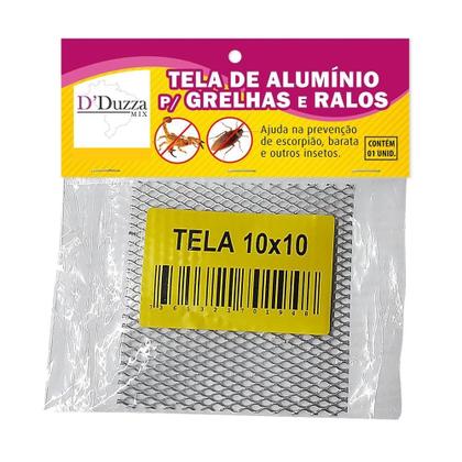 Imagem de Tela Para Ralo 10x10 Quadrado Área Interna Externa Em Alumínio Expandido Barato