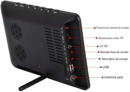 Imagem de Tela Portatil Tv Digital Hdtv Monitor 7 Carro Casa Tomate MTM 707