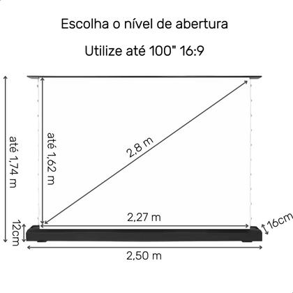 Imagem de Tela Projetor Retrátil Elétrica Chão Inteligente 100 Polegadas