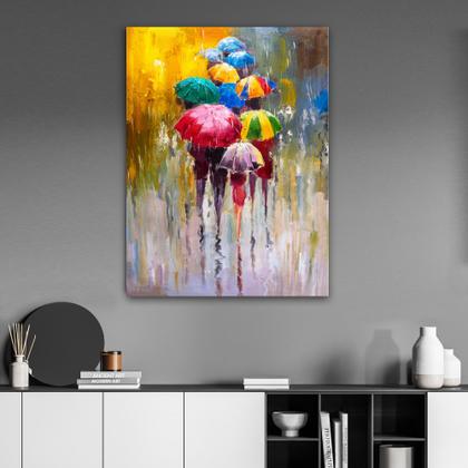 Imagem de Tela Quadro Decorativo p para Sala QuartoArte Pintura Guarda Chuva 130x90