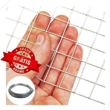 Imagem de Tela Soldada 12,5mm 5mx0,60m + Arame Galvanizado 18 BWG 10m