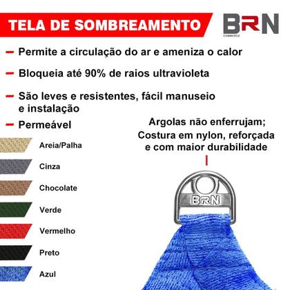 Imagem de Tela Sombreamento Decorativa 2,5x1 + Kit Instalação