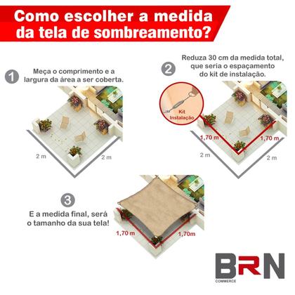 Imagem de Tela Sombreamento Decorativa 4,5x3 + Kit Instalação