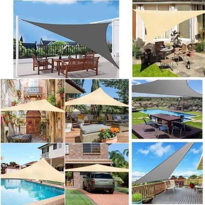 Imagem de Tela Sombreamento Toldo Garagem Piscina Triangular 5x5x5 Areia
