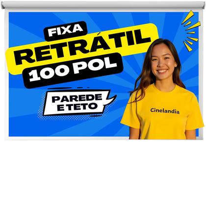 Imagem de Tela Telão Lona Tecido Banner Retrátil Projetor Projeção Datashow Data Show Retroprojetor Fixa Teto Parede Gesso Madeira 100 Polegadas Cinema Professo