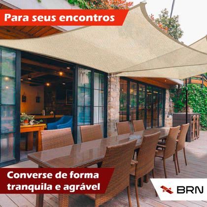 Imagem de Tela Toldo de Sombreamento 90 Cor Areia Cobertura Decorativa 3x2,5m  Kit Instalação