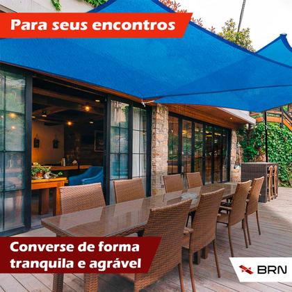 Imagem de Tela Toldo de Sombreamento 90 Cores Cobertura Decorativa 4,5x3,5 metros  Kit Instalação
