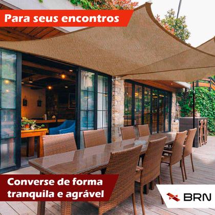 Imagem de Tela Toldo de Sombreamento 90 Cores Cobertura Decorativa 4,5x3,5 metros  Kit Instalação