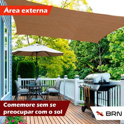 Imagem de Tela Toldo de Sombreamento 90 Cores Cobertura Decorativa 4,5x3,5 metros  Kit Instalação