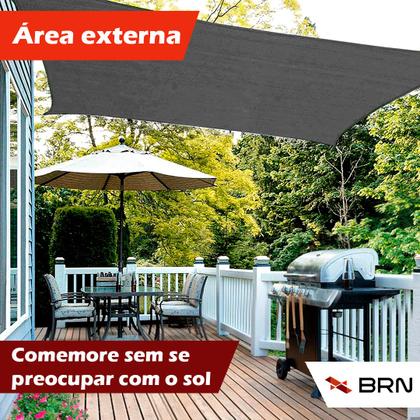 Imagem de Tela Toldo de Sombreamento 90 Cores Cobertura Decorativa 4,5x3,5 metros  Kit Instalação
