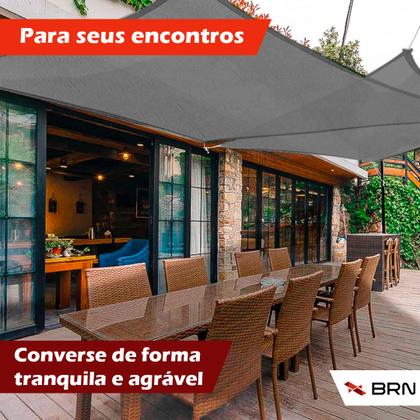Imagem de Tela Toldo de Sombreamento 90 Cores Cobertura Decorativa 4,5x3,5 metros  Kit Instalação