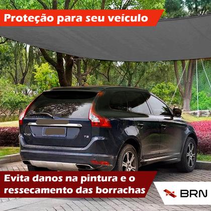 Imagem de Tela Toldo de Sombreamento 90 Cores Cobertura Decorativa 4,5x3,5 metros  Kit Instalação