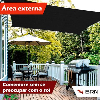 Imagem de Tela Toldo de Sombreamento 90 Cores Cobertura Decorativa 4,5x3,5 metros  Kit Instalação