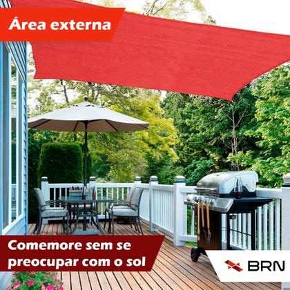 Imagem de Tela Toldo de Sombreamento 90 Cores Cobertura Decorativa 4,5x3,5 metros  Kit Instalação