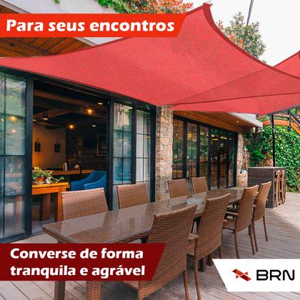 Imagem de Tela Toldo de Sombreamento 90 Cores Cobertura Decorativa 4,5x3,5 metros  Kit Instalação