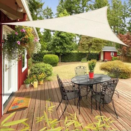 Imagem de Tela Toldo Sombreamento UV Solar Triangular Areia 5x5x5