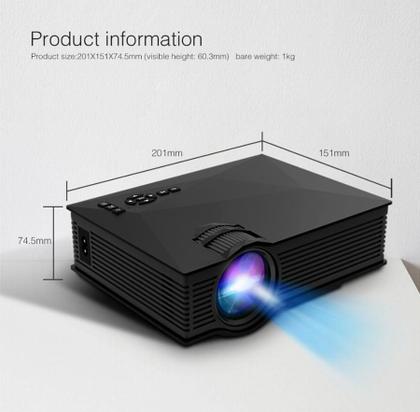 Imagem de Telão Mini Projetor Portátil Uc68s Hdmi Wi-fi Led Miracast Unic Tripe Home Theatre Ultra Hd