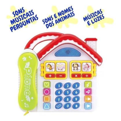 Imagem de Telefone Brinquedo Casinha C/ Bichinhos Luz Som E Música.