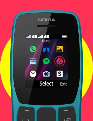 Imagem de Telefone Celular Do Idoso Vovó Vovô Simples Nokia 110 2 Chips Entrada Fone Ouvido Rádio Fm Lanterna