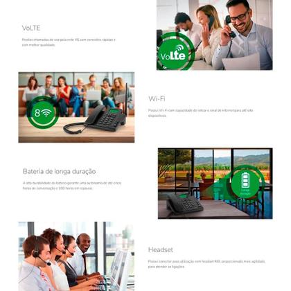 Imagem de Telefone Celular Fixo 4G com Wi-Fi VoLte Conector Fone de Ouvido Intelbras CFW 9041