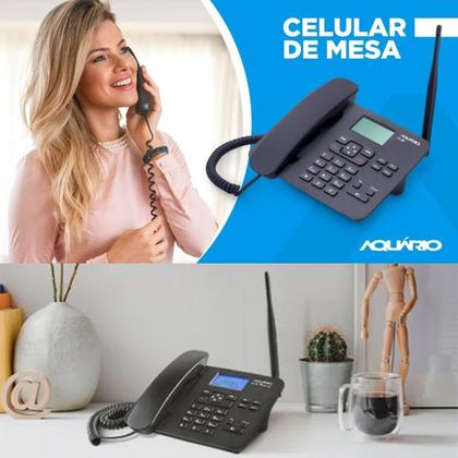 Imagem de Telefone Celular Fixo Aquario 2g Para 2 Chips Cor Preto CA-42S