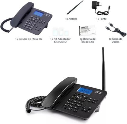 Imagem de Telefone Celular Fixo Aquario 2g Para 2 Chips Cor Preto CA-42S