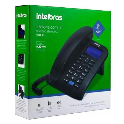 Imagem de Telefone com Fio de Mesa ou Parede Intelbras TC 60 ID com Identificação de Chamadas e Viva-Voz