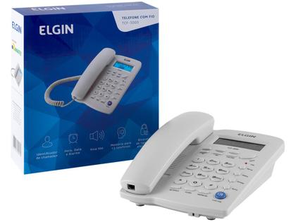 Telefone com Fio Elgin 42TCF3000 Identificador de Chamada Viva Voz Chave Bloqueio Imagem de Telefone com Fio Elgin 42TCF3000 Identificador de Chamada Viva Voz Chave Bloqueio