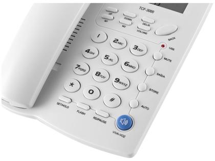 Telefone com Fio Elgin 42TCF3000 Identificador de Chamada Viva Voz Chave Bloqueio Imagem de Telefone com Fio Elgin 42TCF3000 Identificador de Chamada Viva Voz Chave Bloqueio