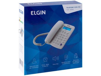Telefone com Fio Elgin 42TCF3000 Identificador de Chamada Viva Voz Chave Bloqueio Imagem de Telefone com Fio Elgin 42TCF3000 Identificador de Chamada Viva Voz Chave Bloqueio