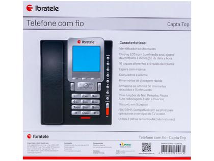 Telefone com Fio Ibratele Capta Top - Identificador de Chamada Imagem de Telefone com Fio Ibratele Capta Top