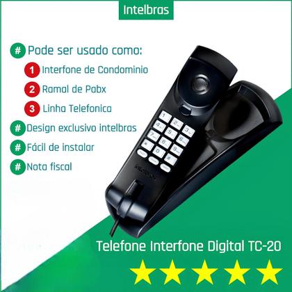Imagem de Telefone Com Fio TC 20 Intelbras Casa Prédio Apartamento