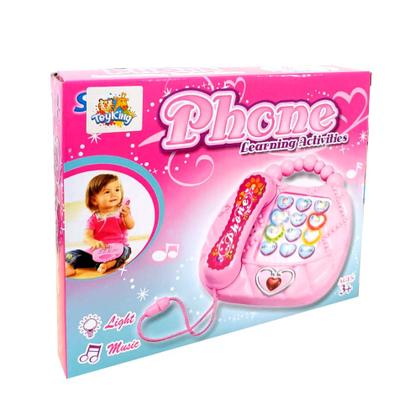 Imagem de Telefone de Brinquedo Infantil Musical Bebê Educativo Rosa