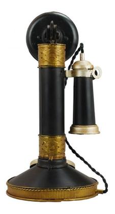 Imagem de Telefone De Disco 26x13x13cm Estilo Retrô - Vintage