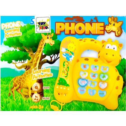 Imagem de Telefone de Girafinha Musical Infantil Fone Com Luz Músicas Sons para Bebês