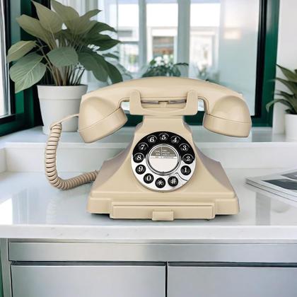 Imagem de Telefone fixo Artisam Corded Vintage Retro Ivory