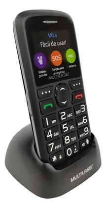 Imagem de Telefone Fixo Celular Vita 3g Base Botão Sos Fm Fácil Uso