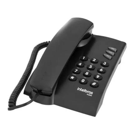 Imagem de Telefone Fixo com Fio de Mesa Parede Pleno Residencial Comercial Intelbras Preto