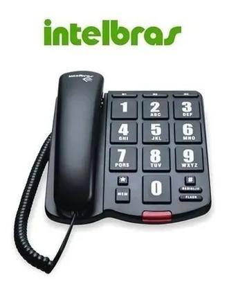 Imagem de Telefone Fixo Intelbras Com Fio Tok Fácil Teclas Grandes Preto 